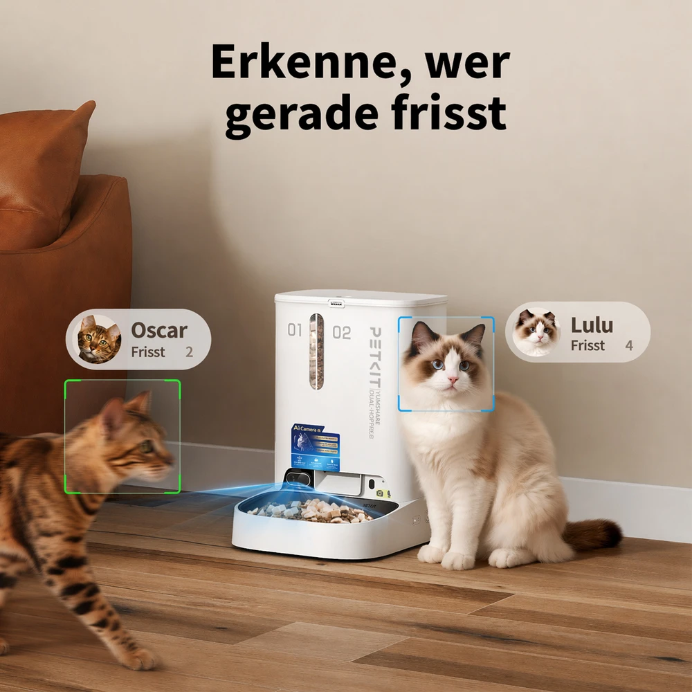 PETKIT YUMSHARE Dual-Hopper 2 Smart Pet Feeder with Camera